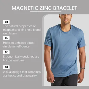 Magnetic zinc bracelet for men, ergonomic design, stylish wrist accessory for daily wear.