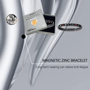 HOUKEA Magnetic Zinc Alloy Bracelet Fashion Black Unisex Jewelry Detail View Present Box