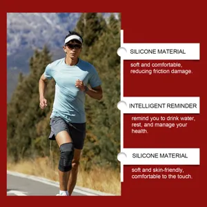 Outdoor smart sports watch and protective knee brace with soft silicone material and reminders.