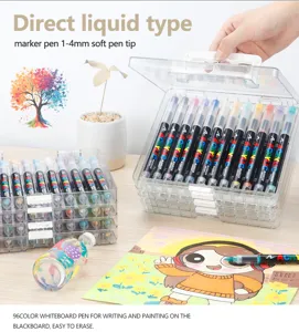Acryl-Marker-Set in einer klaren, tragbaren PET-Box mit 96 lebendigen Farben