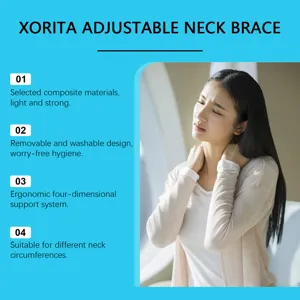 Detail showing ergonomic four-dimensional support features of adjustable neck brace