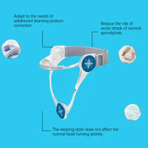 Detailed view of adjustable neck support showing breathable mesh and material fillers.