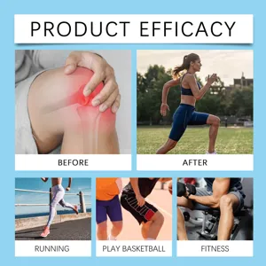 Knieband-Wirksamkeits- und Sportszenario-Detailillustration mit Lauf- und Fitnessanwendung.