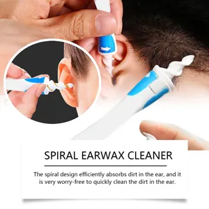 Nettoyeur de cerumen spiral avec embout silicone doux pour un soin auriculaire quotidien.