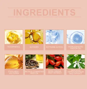 Ingredient list of castor oil rollerball featuring Tocopherol and Glycerin