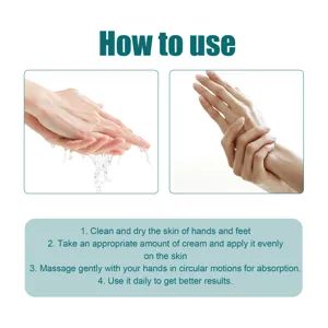 Guida passo dopo passo su come applicare la crema per mani e piedi per l'assorbimento.