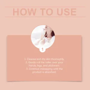 Step-by-step instructions for using the castor oil body massage roller