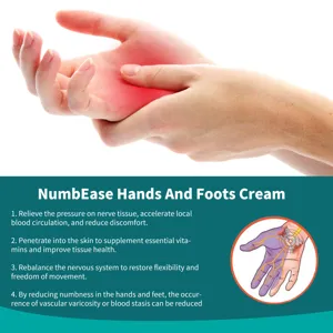Infografica che mostra i benefici della crema NumbEase per alleviare l'intorpidimento
