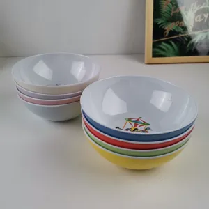 Melamine salad bowl children tableware colorful stackable bowls detail view kitchen dining table