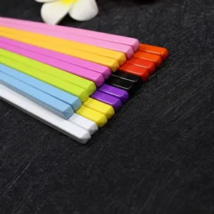 Melamine Children Chopsticks Candy Colors Durable Imitation Porcelain Kids Chopsticks Set Solid Color Dining Tableware