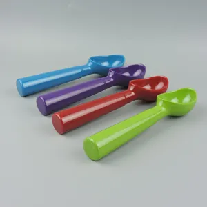 Colorful melamine ice cream scoop set, durable plastic dessert spoon for kitchen use.