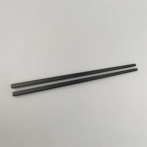 Durable 18cm black melamine chopsticks for children with a classic square design