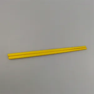 Bright yellow 18cm candy color melamine reusable chopsticks for children, smooth surface