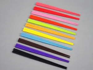 Detailed view of colorful 18cm melamine chopsticks for children