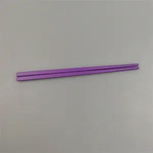 Pair of 18cm purple melamine chopsticks for kids with durable matte candy finish