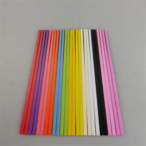 Colorful melamine children chopsticks detail view, vibrant multi-color kids tableware use.