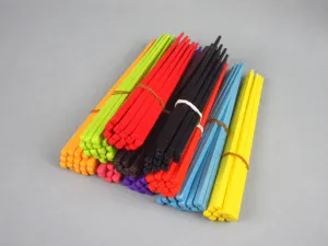 Detailed view of bundled colorful 18cm melamine chopsticks for children in various candy colors