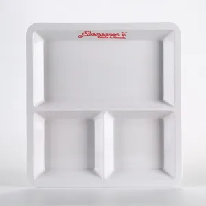Melamine Square Compartment Dinner Plate Modern Minimalist Serving Dish Divided Food Tray For Student Canteen