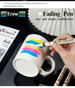 Acrylic fading marker pen set with dual tips for DIY art drawing, color modification on mugs.