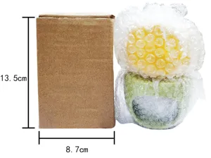 Gedetailleerd uitzicht op de kleurrijke tulp keramische aromadiffusor en doos.
