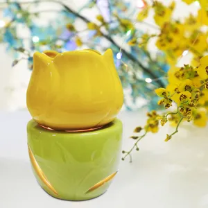 Tulp Keramische Aromatherapie Brander Grote Capaciteit Gesplitste Essentiële Olie Brander Binnen Aroma Diffuser Huisdecoratie