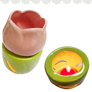 Kleurrijke tulp keramische aromabrander gesplitste etherische olie diffuser thuis.