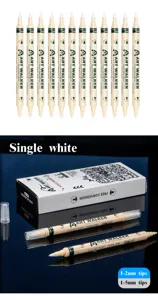Dual tip acrylic marker pens set water based odorless art markers with fine and broad tips.