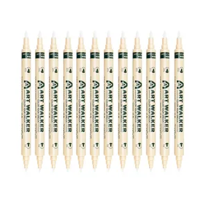 12 Pack Double-Ended Acrylic Markers Art Paint Pens for DIY Model Color Correcting Craft