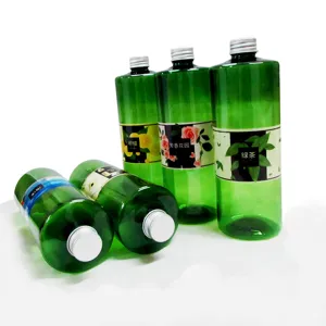 500ml green plastic bottles with silver caps for aromatherapy essential oils and home fragrance use.
