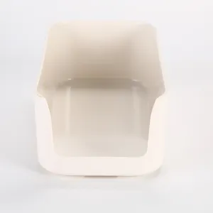 Conteneur de stockage rectangulaire en mélamine crème pour cuisine et cellier