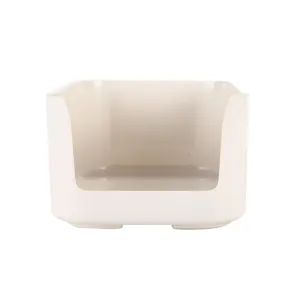 Plateau carré en mélamine blanc au design minimaliste avec ouverture frontale pour cuisine