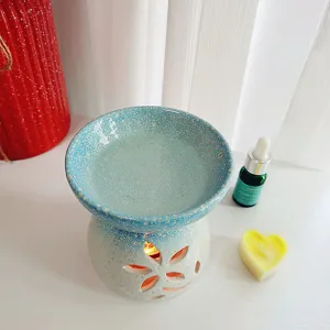 Keramische etherische olie brander klaver aroma lamp waxinelichtje houder decoratie