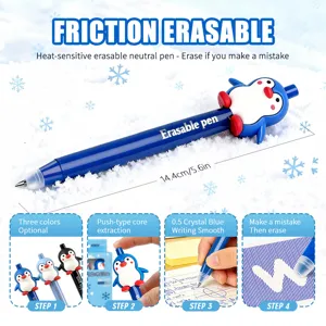 Cute penguin erasable gel pen 0.5mm heat sensitive friction pen school stationery supplies