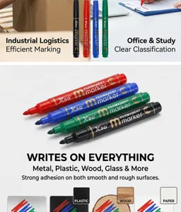Permanent marker set 4 colors oil based waterproof marker pens for office school industrial use
