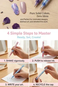 Guía paso a paso para usar bolígrafos de nail art DIY para diseños detallados