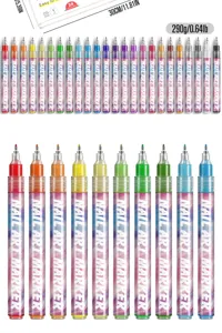 Detalle del juego de 24 rotuladores para manicura con punta fina de 0.5mm para DIY