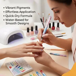 Set de rotuladores profesionales de nail art DIY para diseños vibrantes y precisos