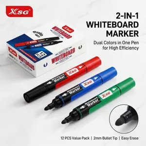 Double Ended Whiteboard Marker Pens 2mm Bullet Tip Dry Erase Water Based Ink Plastic Whiteboard Pens For Office School Teacher