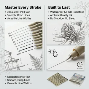 Professional architectural fineliner pen set for detailed drawing and sketching