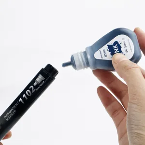 Permanent marker refill ink 50ml bottle with dropper tip, waterproof black ink refill for pens.