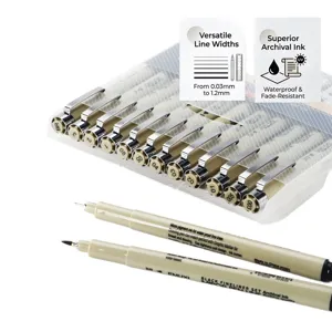 Professional fineliner pen set for drawing and sketching with waterproof archival ink