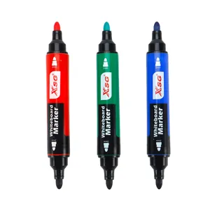 Set of three double-ended erasable whiteboard markers in red, green, and blue colors