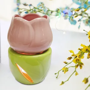 Keramische tulp aromaverspreider gesplitste etherische oliebrander voor huisinrichting