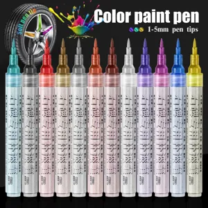Lot de 12 stylos peinture avec pointes pinceau douces, marqueurs impermeables 1-5mm.