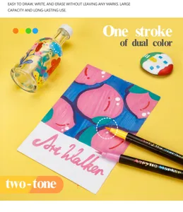 Set van tweetalige acrylmarkers voor creatieve kunst, doe-het-zelf schilderen en mooie graffiti.