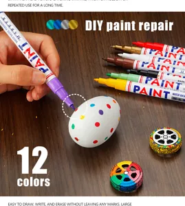 Set de rotuladores de pintura multicolor con punta fina de 0.7mm para reparaciones DIY y maquetas.