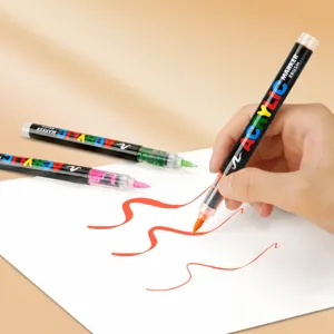 Professionelle Flüssige Acryl-Farbmarker Stifte Mit Flexibler Pinselspitze Für Stein Malerei Leinwand Holz Kunstbedarf
