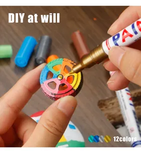 Set de 12 rotuladores de pintura 0.7mm impermeables para modelo de metal y manualidades