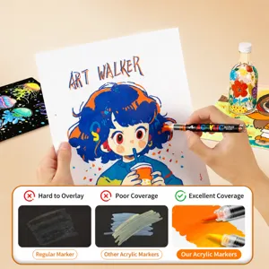 Flüssiges Acryl-Marker-Set zum Zeichnen mit elastischer weicher Spitze und bunten Farben.