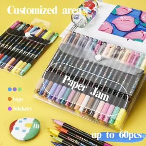 Dubbelzijdige Twee-Kleurige Acryl Marker Pennen Set Wasbare Kunst Markers Voor Kinderen Tekenen School Schrijfbehoeften